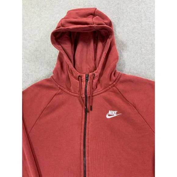 Nike Black‎ Label Cotton Blend Swoosh Hoodie Jacket (Women's XL) Blush Red - Picture 2 of 12